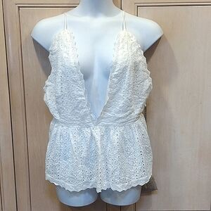 💥White Eyelet Tank Top